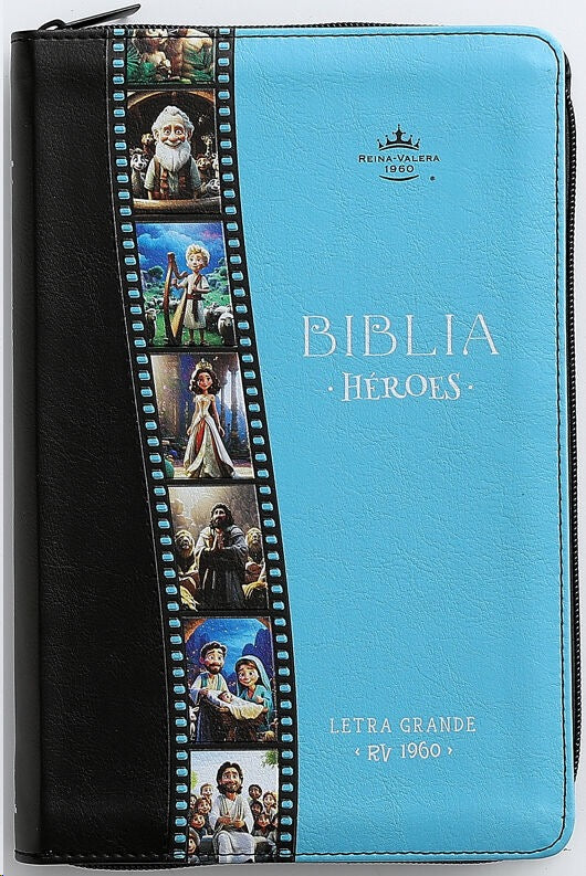 Biblia RVR 1960 letra grande azul cierre