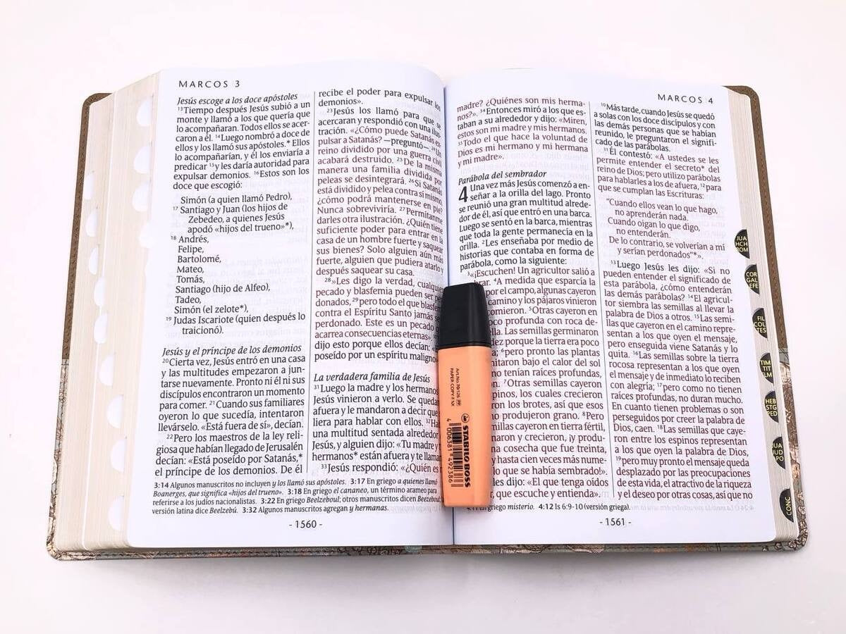 Biblia NTV Letra Súper Gigante Beige con indice