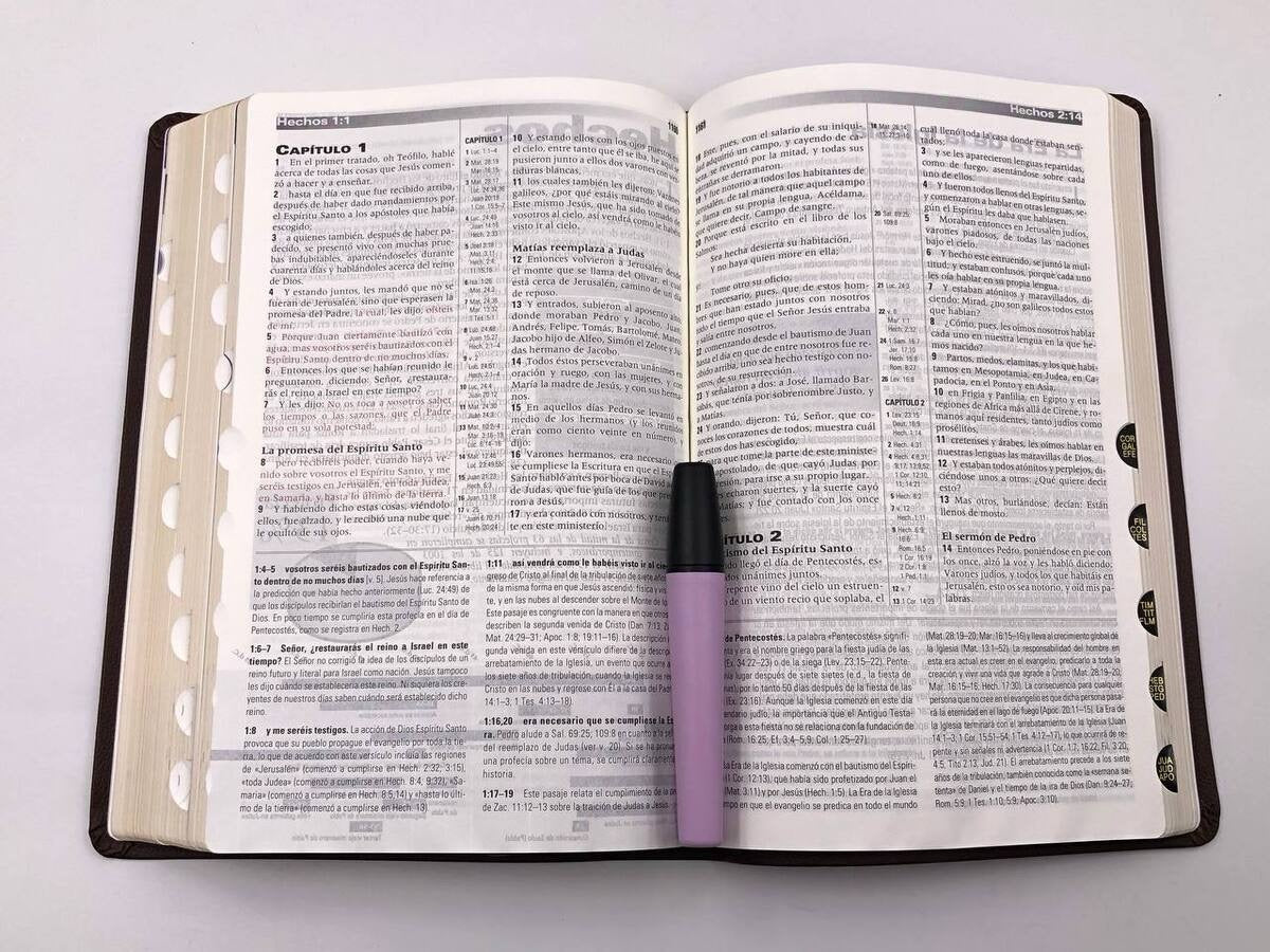 Biblia RVR 1960 de Estudio de la Profecía Piel Marrón con Índice