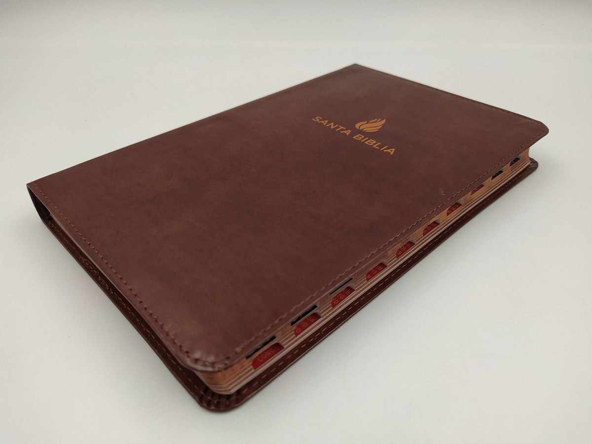Biblia RVR 1960 Ultrafina Marrón Piel con indice