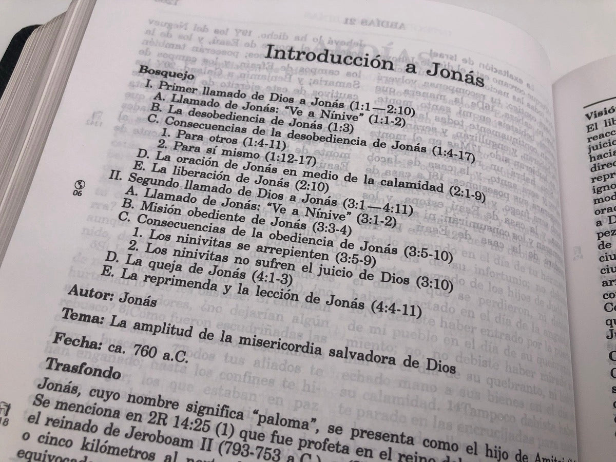 Biblia de estudio Vida Plena RVR60 Piel Especial Negro