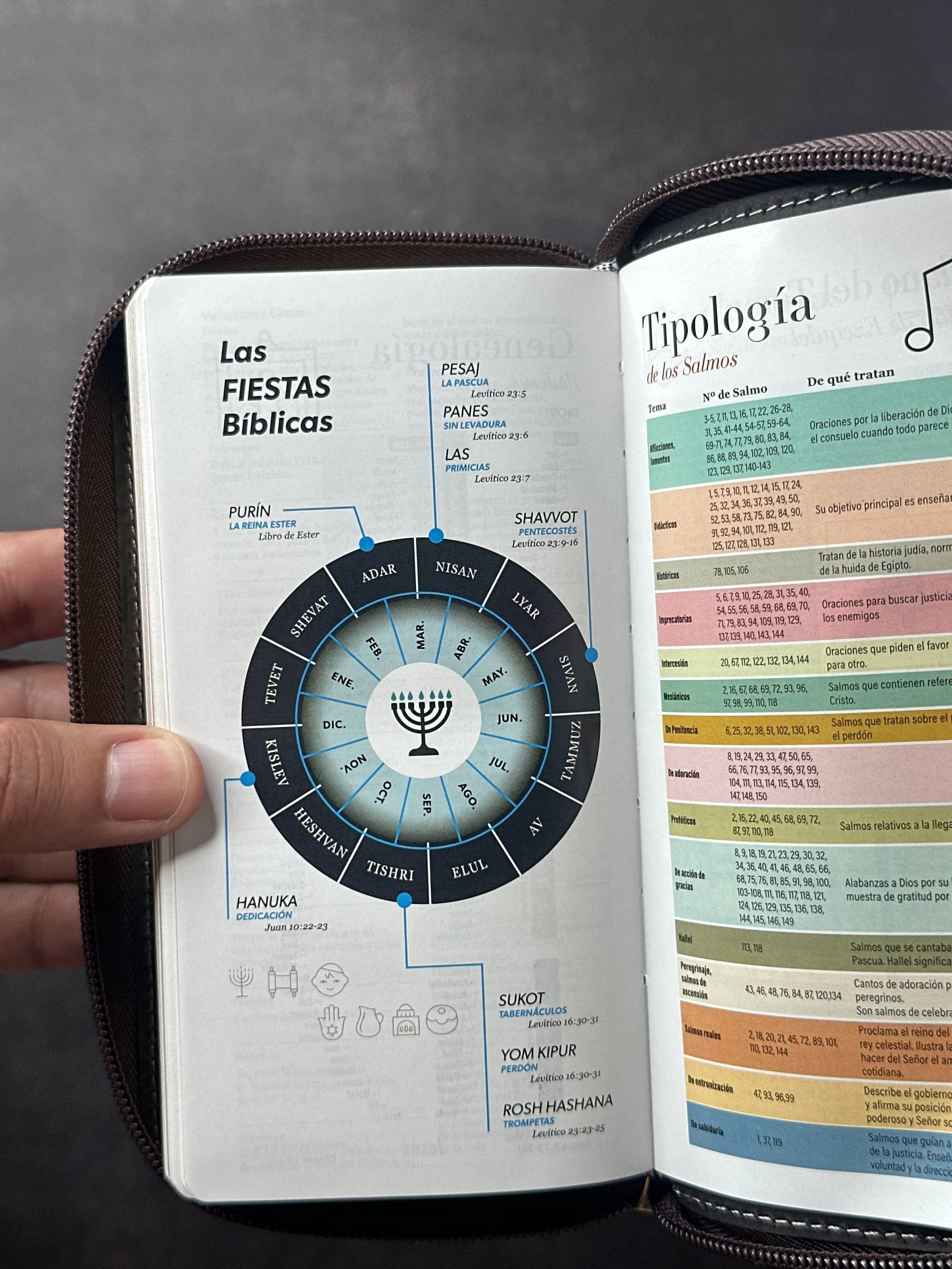 Biblia RVR60 Chequera Café con cierre