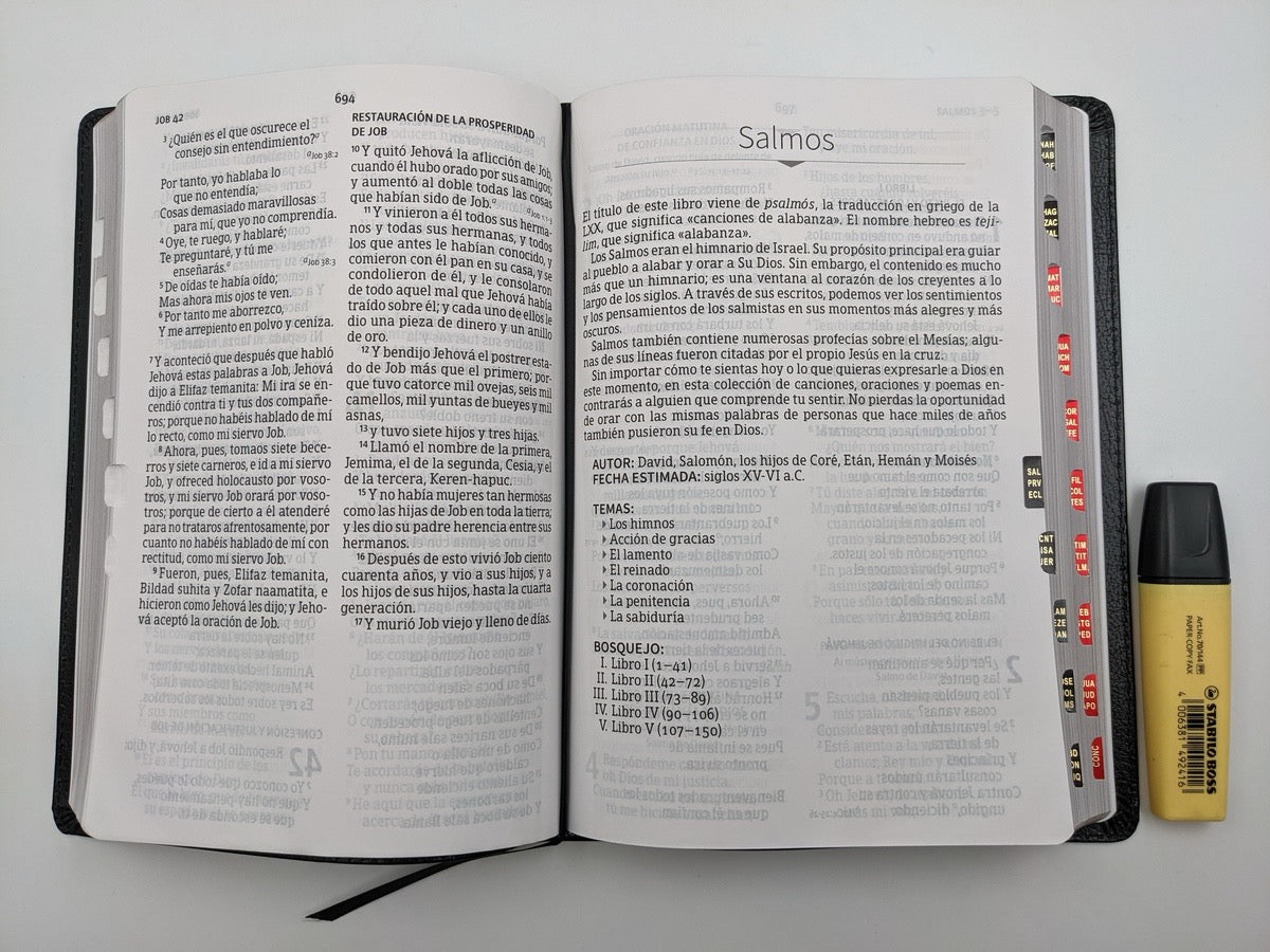 Biblia RVR 1960 Letra Gigante Piel con indice