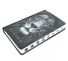 Biblia RVR 1960 Letra Grande Tamaño Manual Tapa Dura León de Judá con Índice