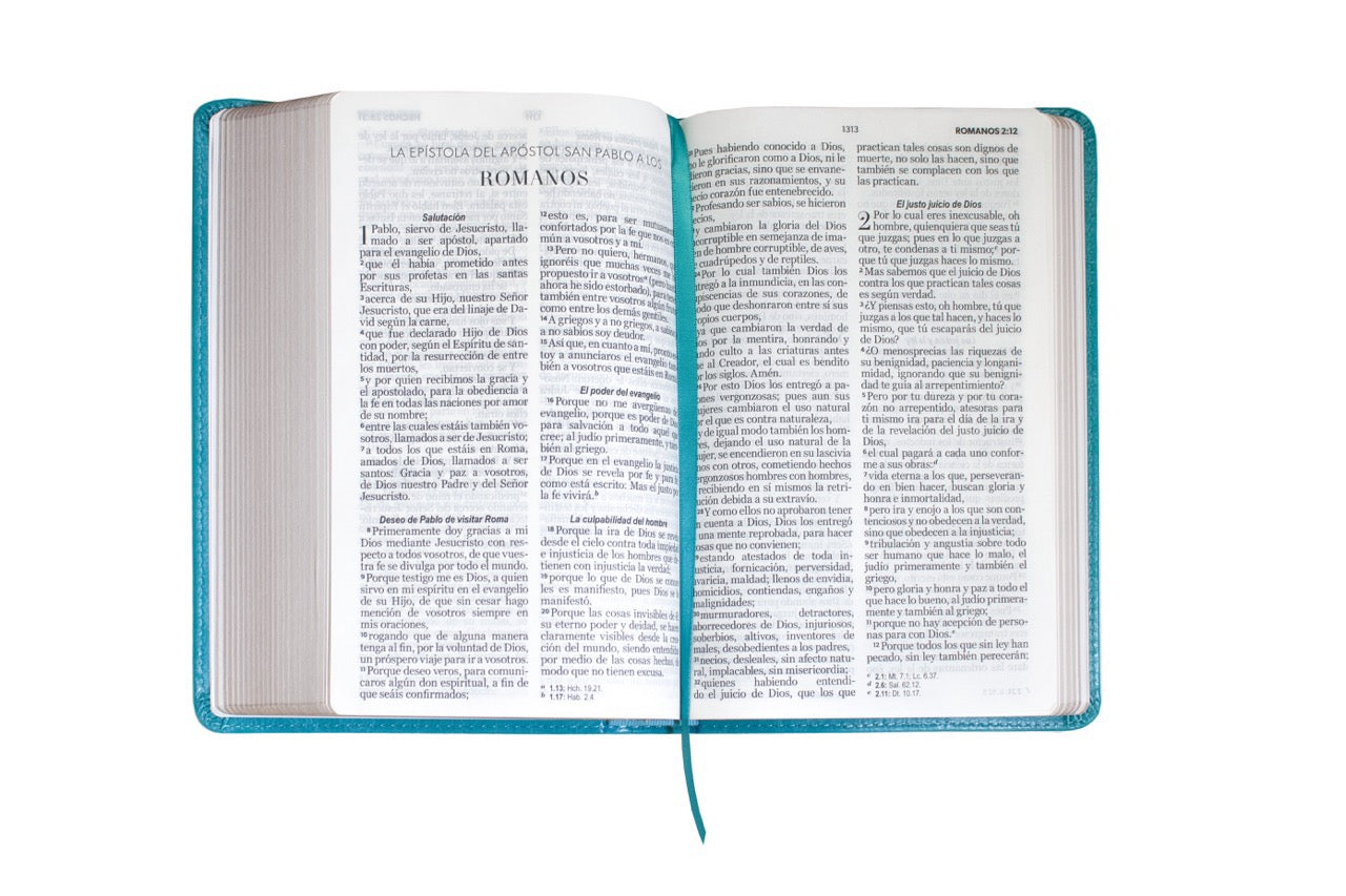 Biblia RVR60 Tamaño Manual Letra Grande turquesa